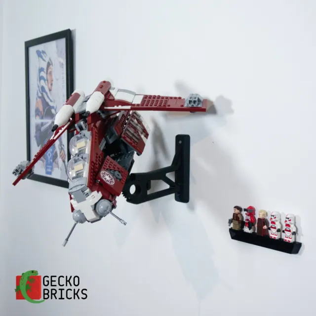 Gecko Bricks Wall mount for the Lego Star Wars Coruscant Guard Gunship 75354