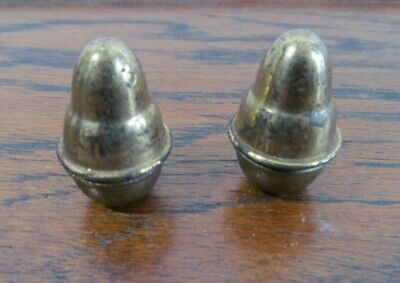 Vintage Screw On Brass Curtain Drapery Cord Pull Weight Lot of 2 ACORN SHAPE