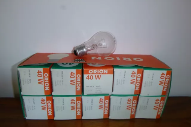 ORION Vintage Lot 10 ampoules  E27, 40  W  Sphérique  230/240 V Clair 