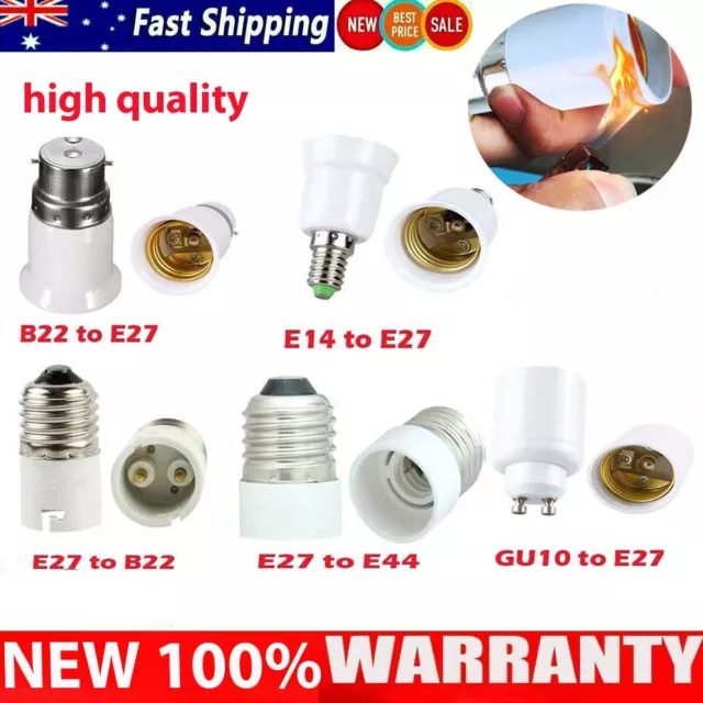 E27 B22 E14 GU10 Light Bulb Edison Screw Bayonet Cap Base Converter Adapter AU