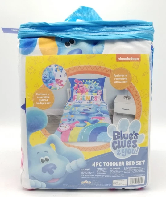 BLUE'S CLUES & You! 4 Pc Toddler Bed Set Bedspread 2 Sheets