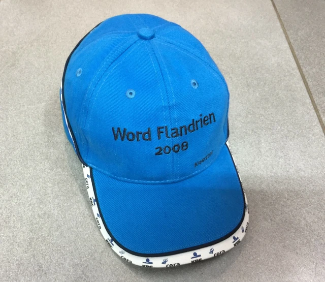 Casquette Cap Reglable Velo Cyclisme Bleue Word Flandrien 2008 Koester Cera Kbc