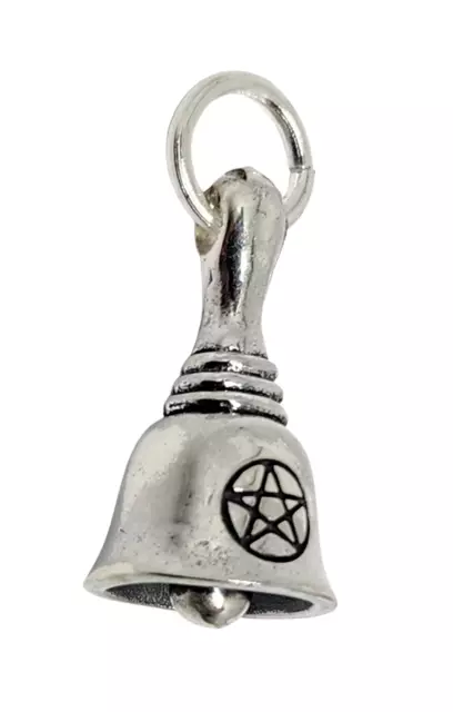 Witches Bell 3D Tiny Charm 925 Sterling Silver Trinity Knot Pagan Wiccan Goddess