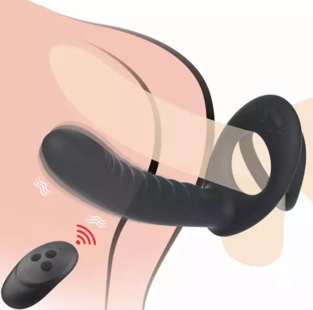 Vibro Gode double pénétration Pénis Vagin Anal Retardateur Anneau Vibromasseur