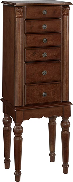 Powell Lightly Distressed "Deep Cherry" Jewelry Armoire