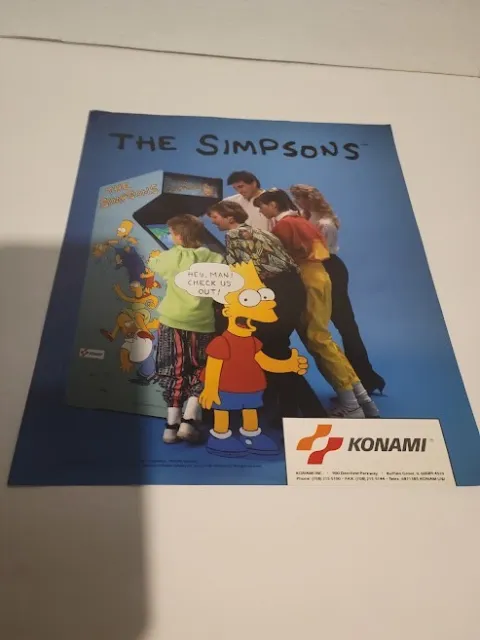 Flyer KONAMI,SIMPSONS 1991  Arcade Video Game advertisement original see pic