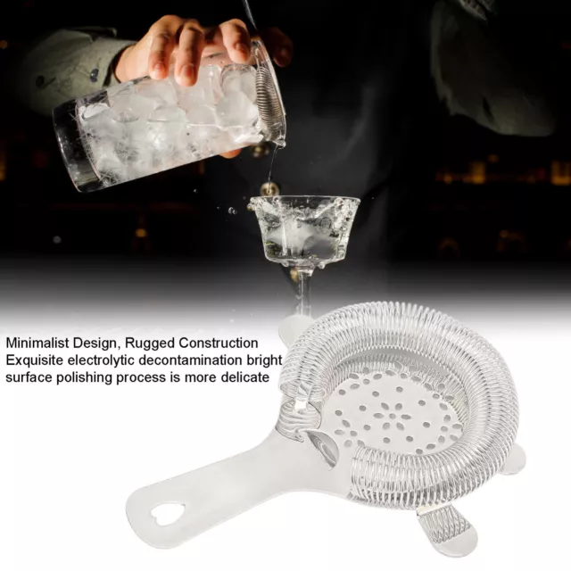 (Silver)Cocktail Strainer Wintersweet Type Stainless Steel Bar Strainer SN