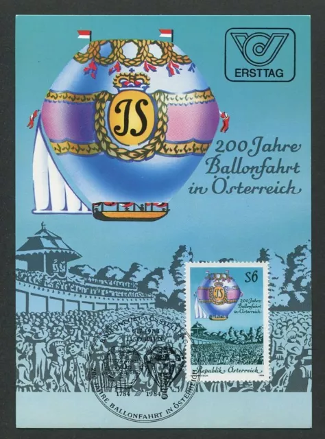 ÖSTERREICH MK 1984 AVIATION BALLON BALLOON MAXIMUMKARTE MAXI CARD MC m210/