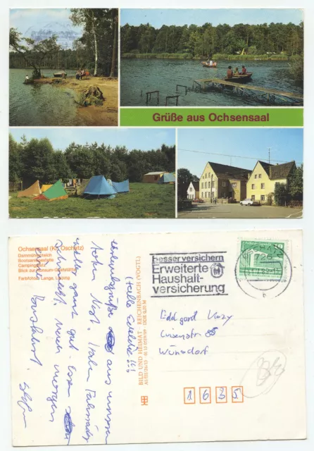 23245 - Grüße aus Ochsensaal - Ansichtskarte, gelaufen Oschatz 31.7.1989