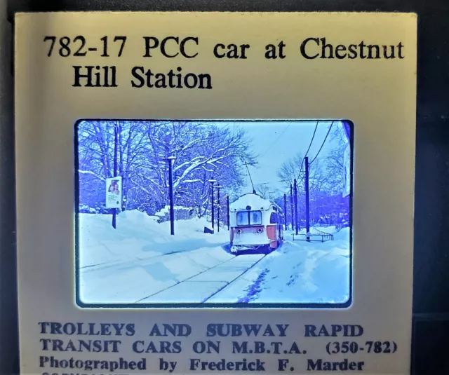 Trolleys Rapad Transit Cars on MBTA PCC Car at Chestnut Hill Station #1