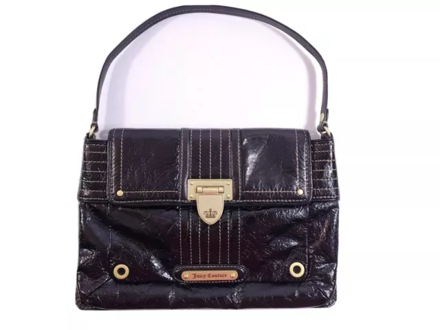 Genuine Juicy Couture Black Leather Mini Bag Clutch Wallet Purse