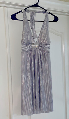 Morgan Co Silver Rhinstone Glitter Marilyn Monroe Formal Dress Small 5/6