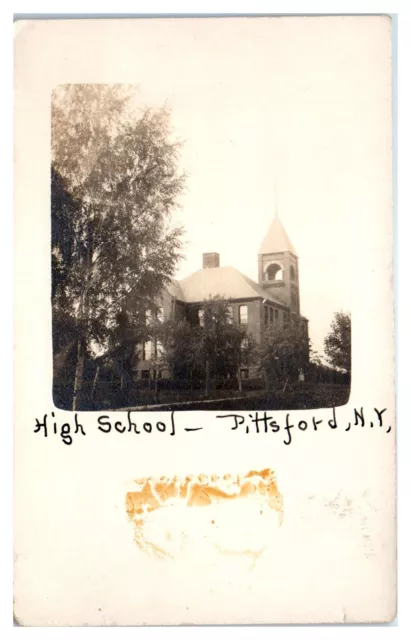 Early 1900s RPPC Pittsford, NY High School Real Photo Postcard