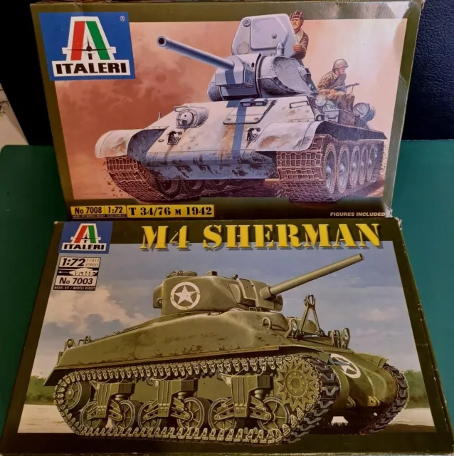 ITALERI - M4 SHERMAN e T 34/76 M 1942  in scala 1:72