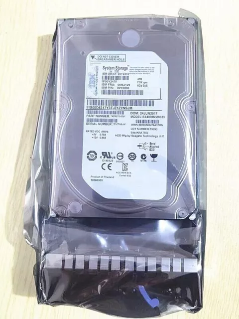 New Lenovo / IBM 00MJ129 00Y2475 00Y2426 V3700 4TB 3.5'' SAS 6G 7.2K Hard Drive