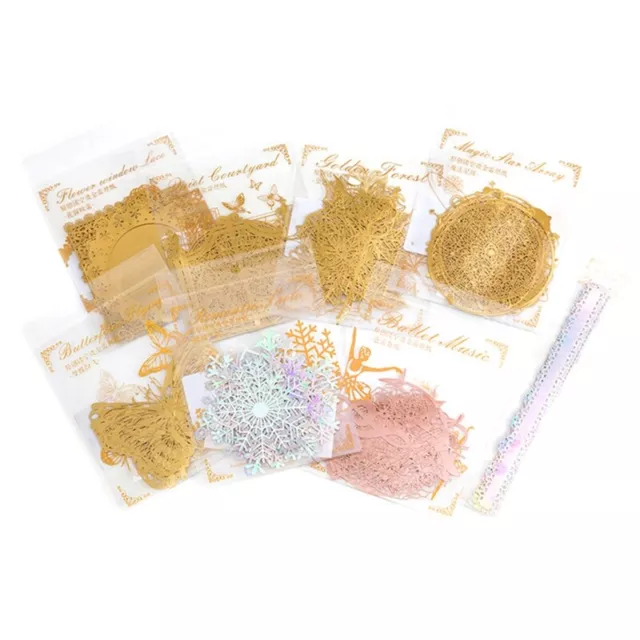 Hollow Lace Material Paper Memo Pad DIY Journal Sticker Scrapbooking Paper-10Pcs