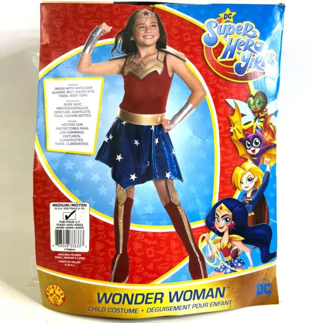 Childs Wonder Woman Costume Medium 8-10 DC Super Hero Girls Halloween Play