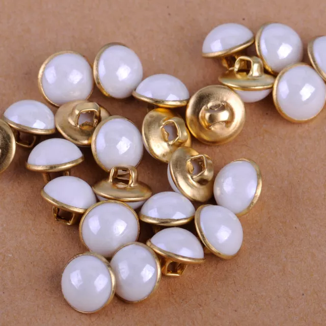 100pcs 10mm Sewing Pearl Shank Buttons Dome Clothes Fastenings Crafts Sew DIY