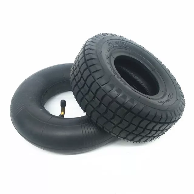 Pair 9 X 3.5-4 Tire & Inner Tube & Bent Valve Stem 9 X 3.50-4 Gas Scooter Truck