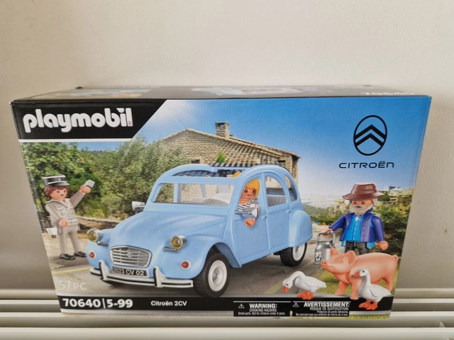 Playmobil 70640 – Voiture 2CV Citroën Bleue Avec 3 Personnages Et Animaux – Neuf Sous Boîte