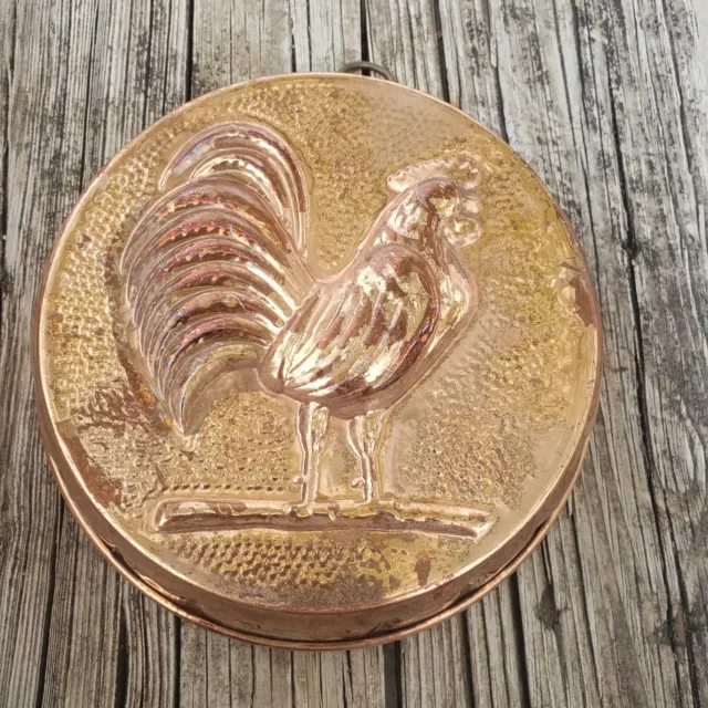 Vtg Copper Jello Mold Rooster Wall Hanging Farmhouse Country Decor Chicken Aspic