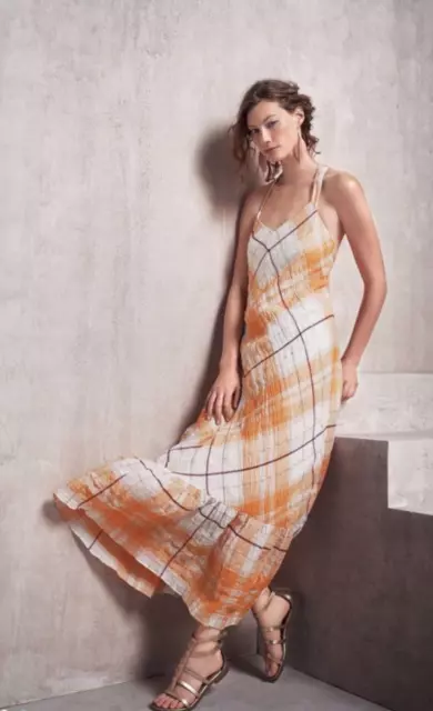 NEW Anthropologie Holding Horses Clementine Maxi Dress Mango Gold Sz XS $158 3