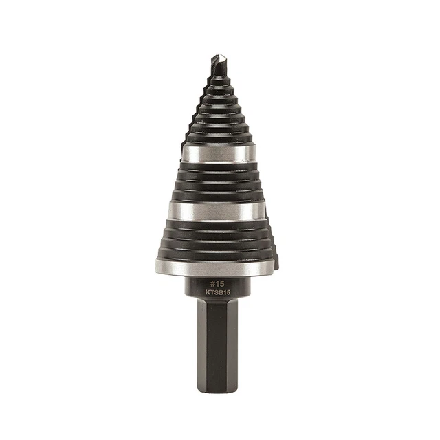 Klein Tools KTSB15 7/8 in. to 1-3/8 in. #15 Double Fluted Step Drill Bit