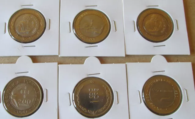 Portugal.lote De 6 Monedas De 200 Escudos Diferentes.