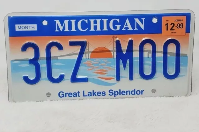 Michigan 1999 Great Lakes Splendor Specialty License Plate Mackinac Bridge