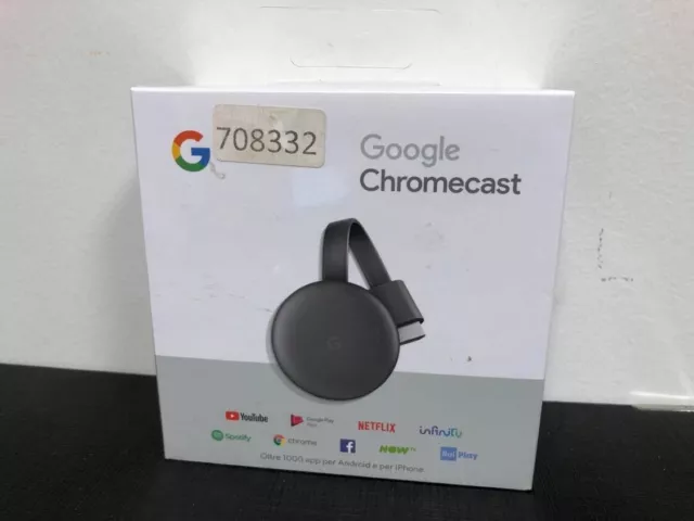 GOOGLE STREAMING CHROMECAST GENERATION 3 (HD 1080p) SEALED NEVER OPENED