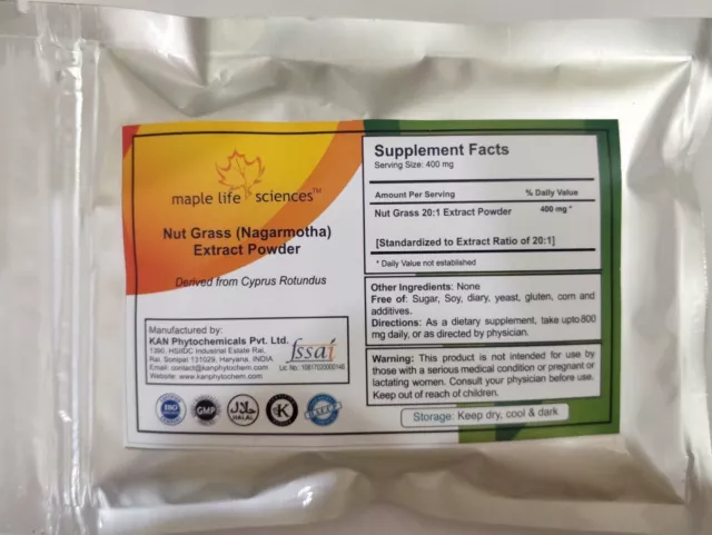 Nut Grass (Nagarmotha) 20:1 Extract Powder Cyprus Rotundu, Weight loss digestion
