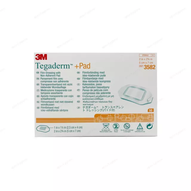 3M Tegaderm + Pad Waterproof Film Dressing Medical Tattoo Healing 3582 5cm x 7cm 3