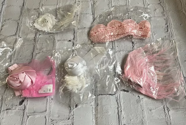 Crochet Baby Infant Crown Headbands Photo Prop, Newborn Pictures Pink White New