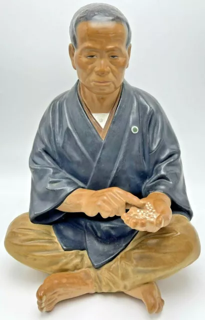 Vintage Hakata Urasaki Clay Doll Figurine Man Farmer Rice Merchant