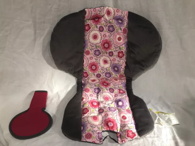 GRACO CAR SEAT INFANT FABRIC Comfort INSERT PAD Pink Purple Flowers  DR