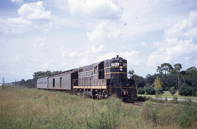 ORIGINAL 1970 RAILROAD SLIDE SEABOARD COAST LINE 794 passenger train EMD GP7 ACL