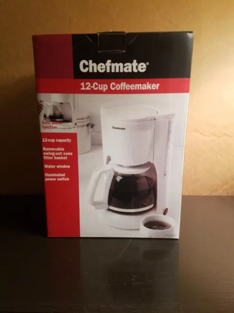 NEW 12 Cups Machine Drip Filter Glass Carafe Automatic Coffee Maker CHEFMATE