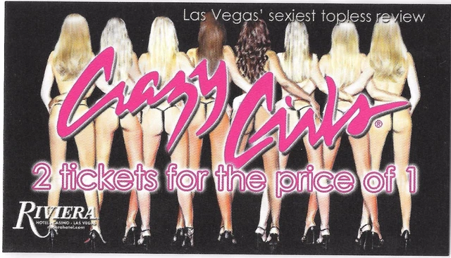 Obsolete Crazy Girls 2 for 1 Discount Busnes Card Riviera Hotel Casino Las Vegas