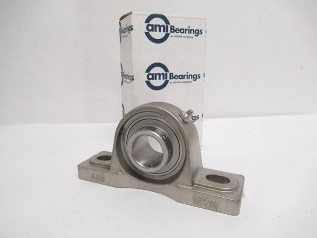 192566 New In Box; AMI MUCP206 Pillow Block Bearing; 30mmID; SS-304; 2-Bolt