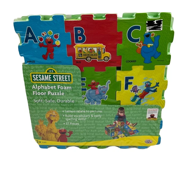 SESAME STREET ALPHABET Foam Floor Puzzle Elmo Cookie Monster Abby Big