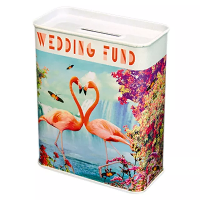 Blechspardose Hochzeitsgeld Flamingo Spardose aus Blech