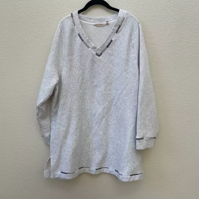 Soft Surroundings Women's Every Weekend Tunic Top Gray Plus Size 3X