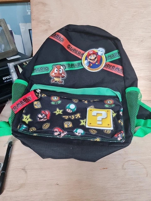 Zaino Super Mario Per Bambini - Scuola Elementare, Design Nero Con Logo - Foto 3