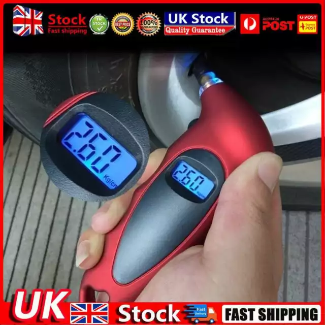 HB-110 Digital Tire Tyre Pressure Gauge 0-150 PSI for Car Motorcycle (Red) H1