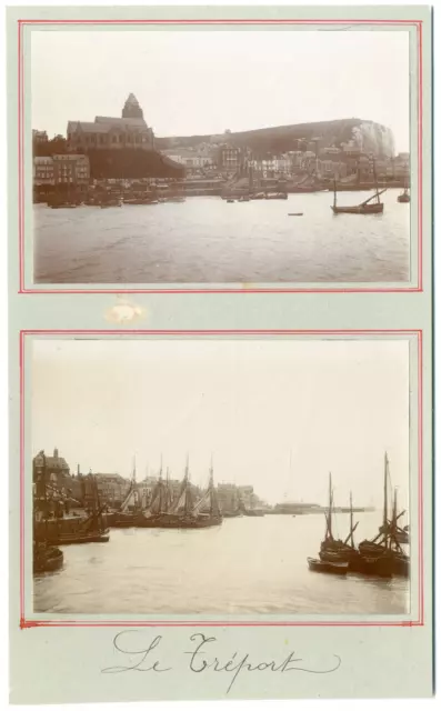 France, Le Tréport, vue sur le ville et le port  vintage silver printEnsemble