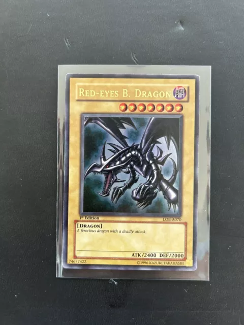 Yugioh Blue Eyes Red Eyes Black Dragon LOB-A070 1st Edition