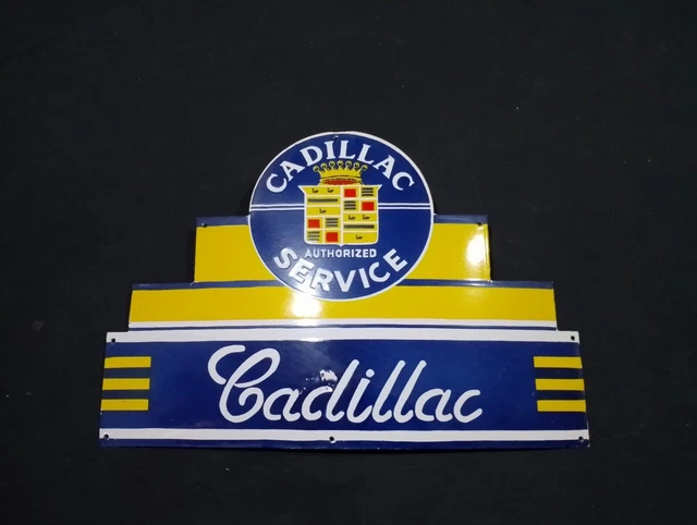 Porcelain Cadillac Service Enamel Metal Sign Size 36" x 24" Inches