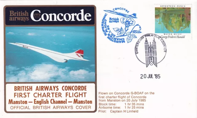 BA Concorde 1st Flight Manston – English Channel – Manston Flown on  G - BOAF