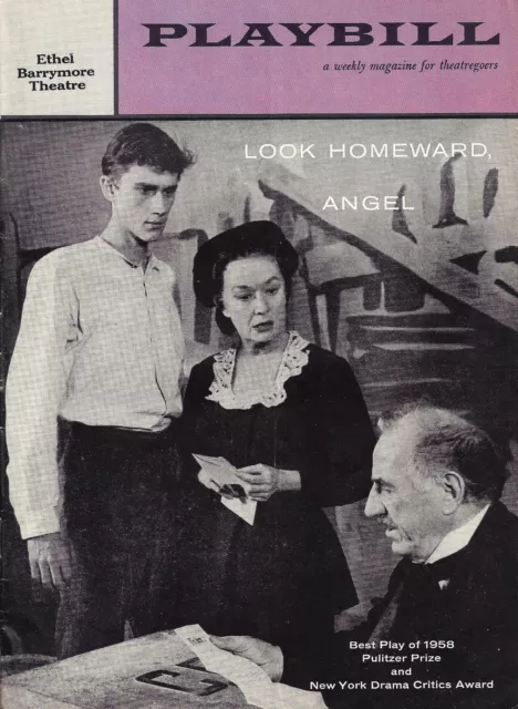 Miriam Hopkins "LOOK HOMEWARD ANGEL" Ed Begley / Arthur Hill 1958 Playbill