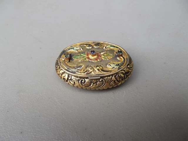 - G.Ciardetti - Ancienne Petite Boite A Pilule En Argent Massif Et Émail